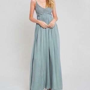 Open back crochet maxi dress